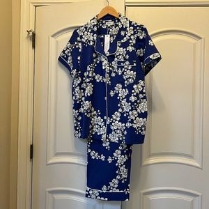 BEDHEAD VIBRANT BLUE SHADOW BLOSSOM SHORT SLEEVE PAJAMAS